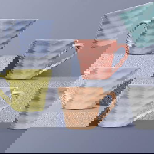 Diamond Multicolor Tea Cups (Set of 6) - The Earth Store - Cup Sets